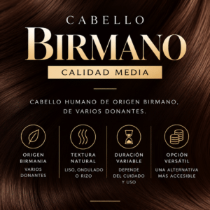 CABELLO HUMANO BIRMANO. CALIDAD MEDIA.