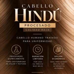 CABELLO HINDU HUMANO PROCESADO. CALIDAD BAJA.